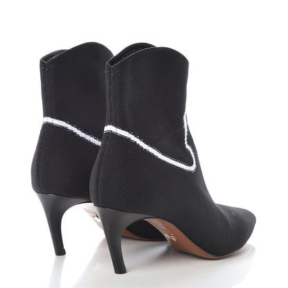 Christian Dior Jacquard Knit Fabric Spirit Ankle Boots 37 Black 4 of 9