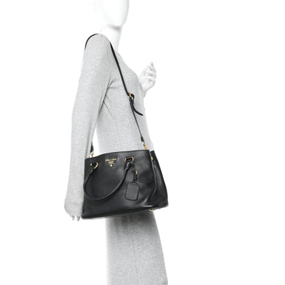 Prada Vitello Phenix Top Handle Bag Black 2 of 10