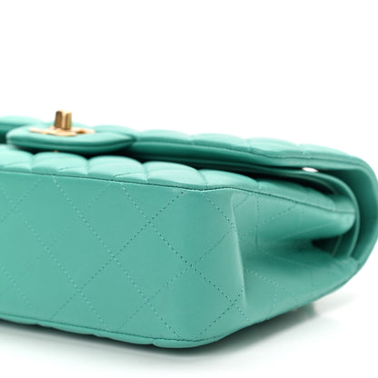 Chanel Lambskin Quilted Small Double Flap Green 9 of 9