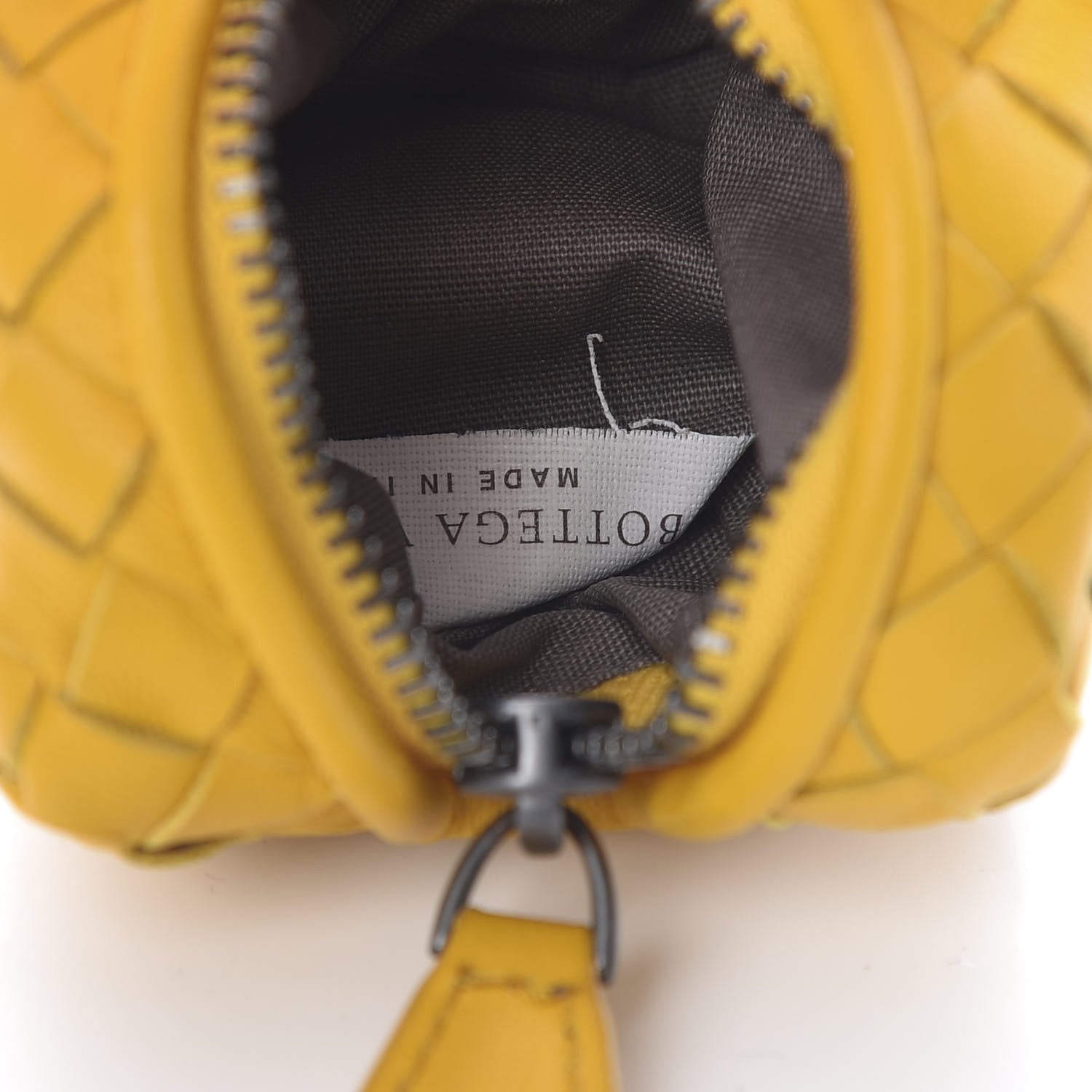 Bottega Veneta Nappa Intrecciato Coin Pouch Key Ring Yellow 3 of 5