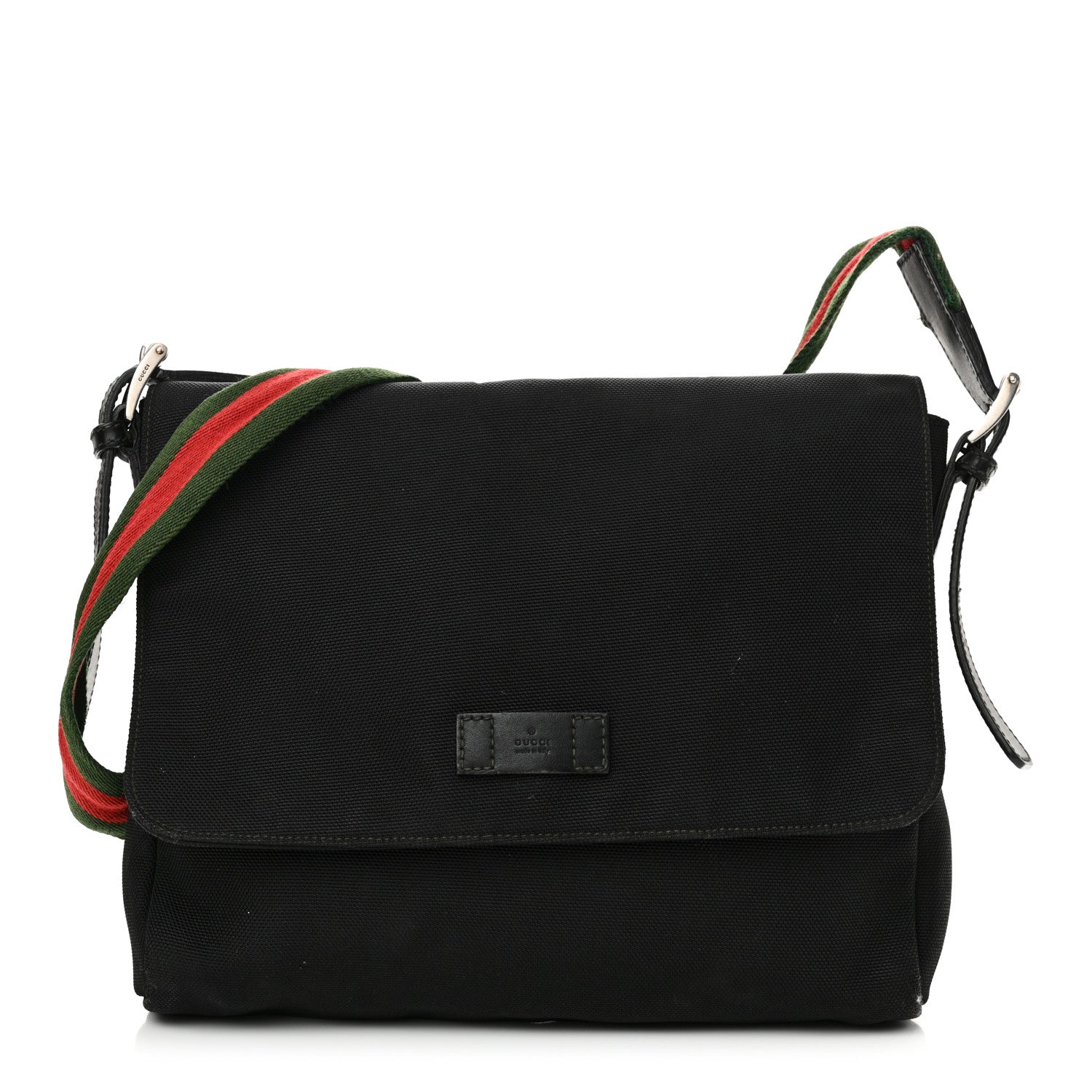 Gucci Techno Canvas Web Large Flap Messenger Bag Black 1 of 14