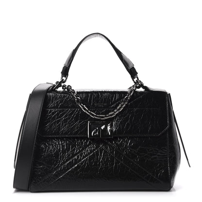 Givenchy Creased Patent Calfskin Medium ID Flap Black 1 of 10