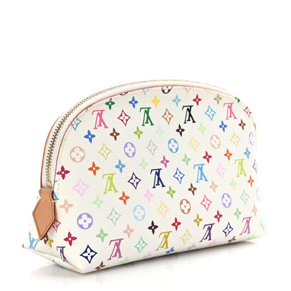 Louis Vuitton Monogram Multicolor Cosmetic Pouch White Litchi 2 of 7