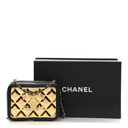 Chanel Lambskin Quilted Golden Plate Clutch With Chain Black 13 of 13