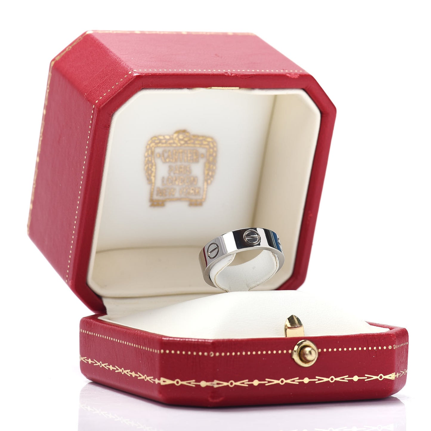 18K White Gold 5.5mm LOVE Ring 55 7.25