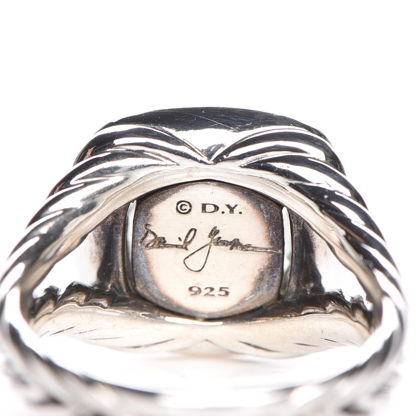 Sterling Silver Diamond Prasiolite 11mm Albion Ring 56 7.75