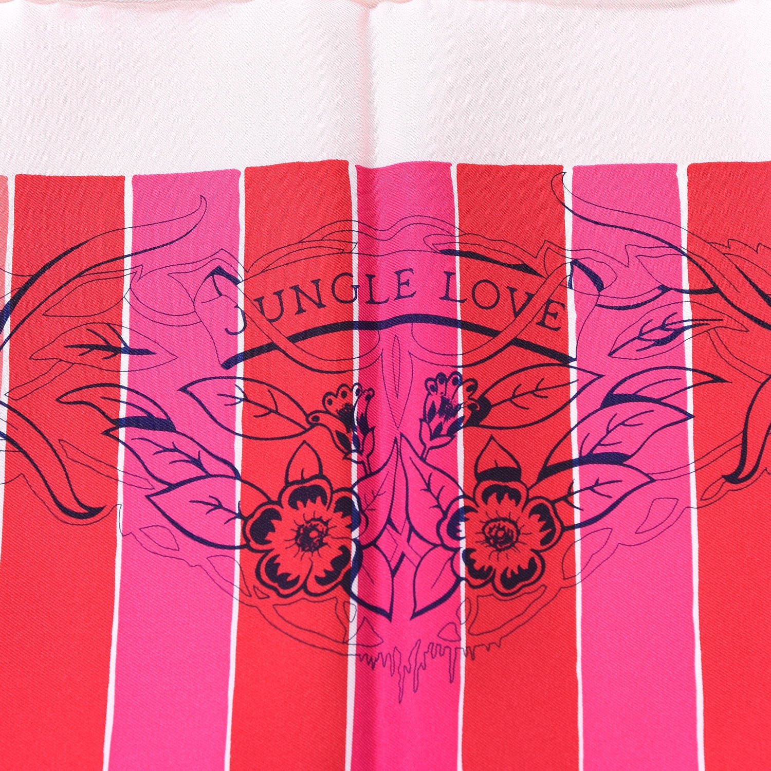 Hermes Silk Jungle Love Rainbow Scarf 90 Rose Vif Encre Rouge 4 of 7