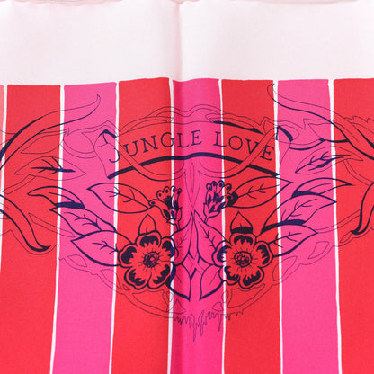 Hermes Silk Jungle Love Rainbow Scarf 90 Rose Vif Encre Rouge 4 of 7