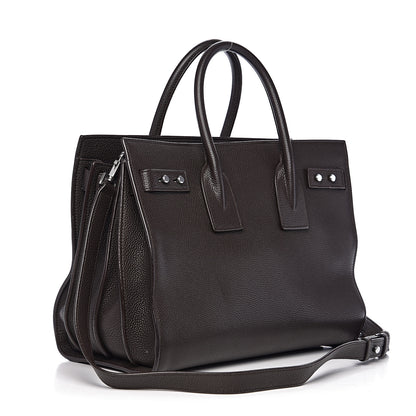 Saint Laurent Grained Calfskin Small Supple Sac De Jour Dark Brown 2 of 11
