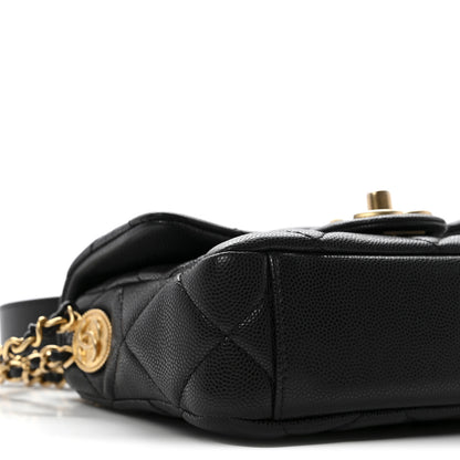 Chanel Caviar Quilted Mini Twist Your Buttons Flap Black 9 of 11