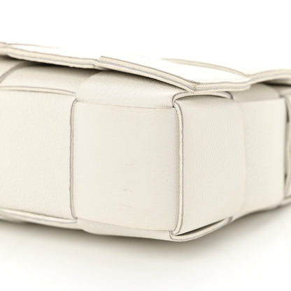 Bottega Veneta Grained Calfskin Maxi Intrecciato Cassette Crossbody Bag White 9 of 11