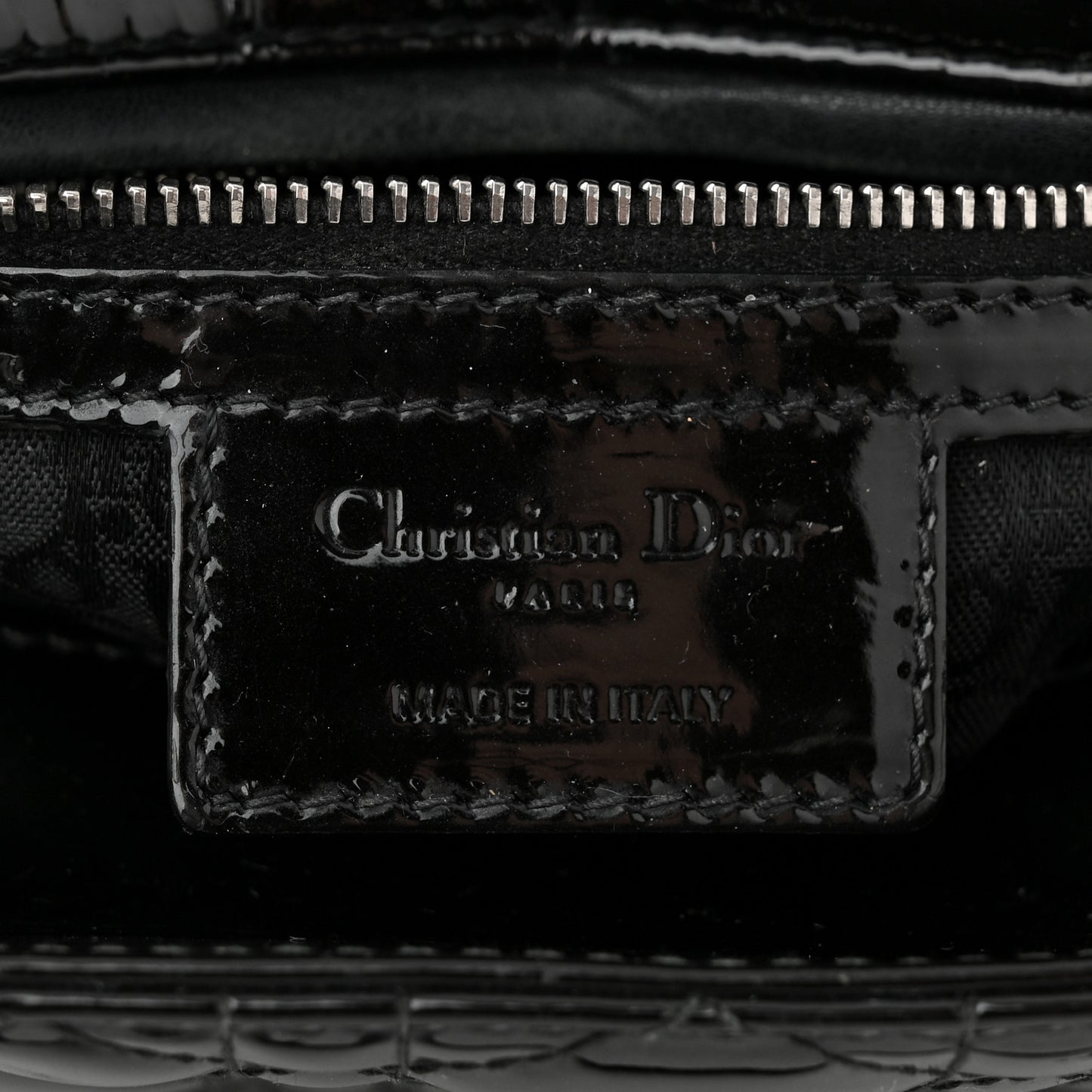 Patent Cannage Medium Lady Dior Black
