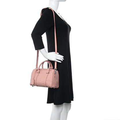 MCM Calfskin Ottomar Monogram Small Boston Bag Pink 3 of 8