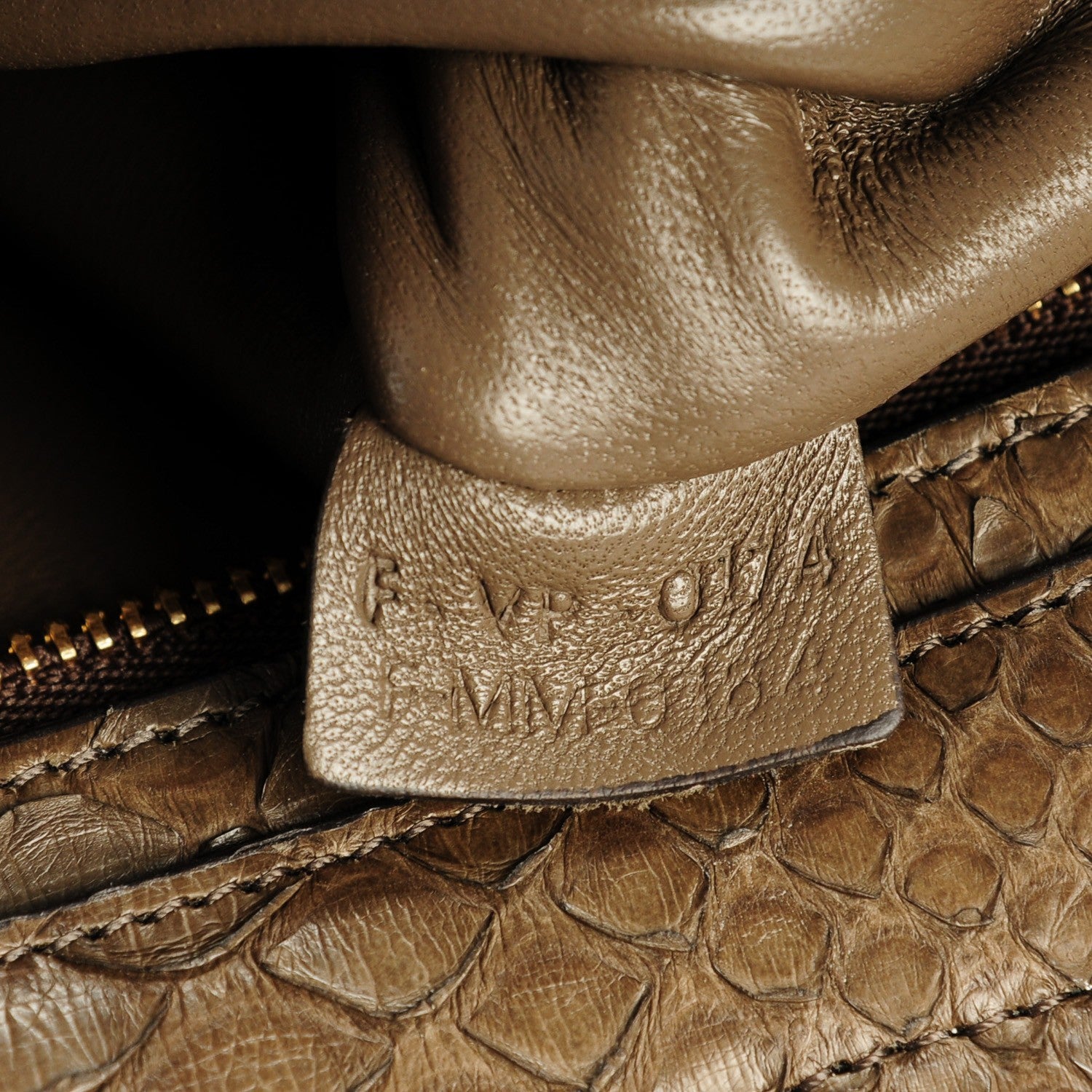 Celine Python Medium Trapeze Dark Khaki 7 of 7