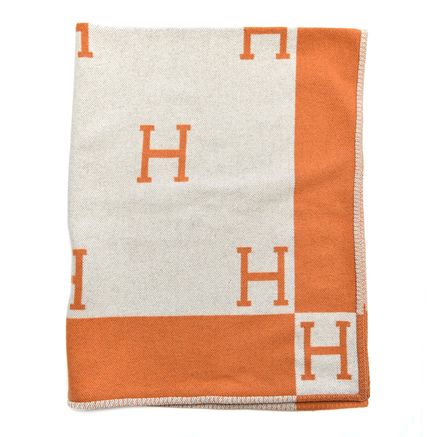 Wool Cashmere Signature Classic Avalon Blanket Ecru Potiron