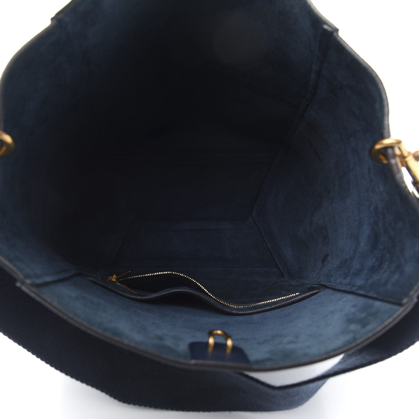 Soft Grained Calfskin Sangle Bucket Bag Navy Blue