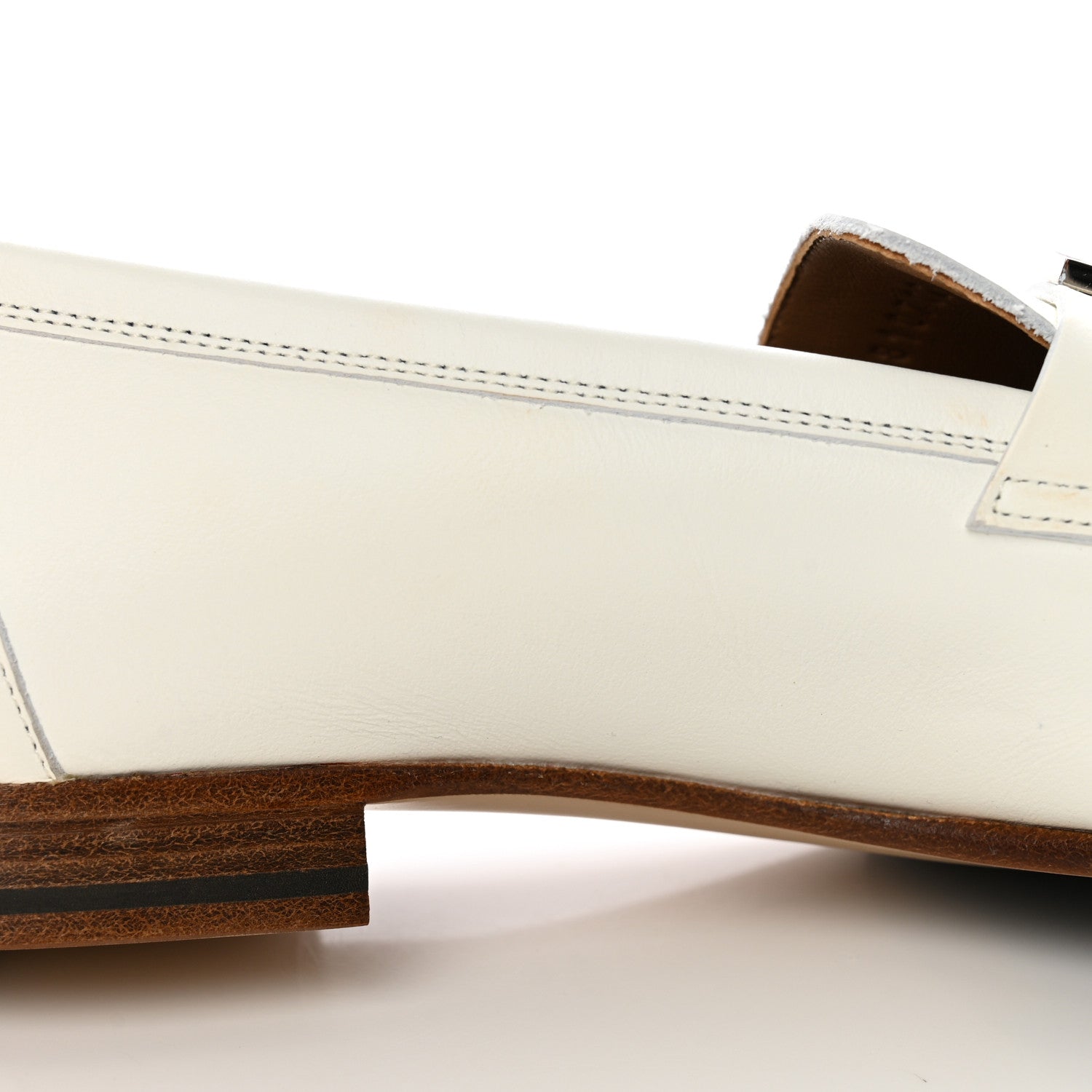 Hermes Calfskin Womens Royal Loafers 38 White 9 of 13