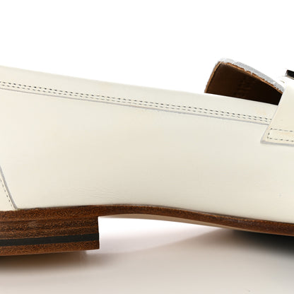Hermes Calfskin Womens Royal Loafers 38 White 9 of 13