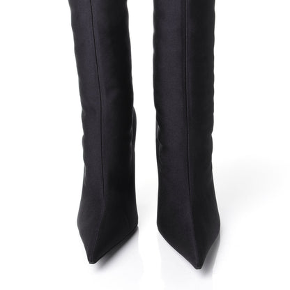 Balenciaga Spandex Pointed Toe Knife Thigh High Boots 38 Black 7 of 10
