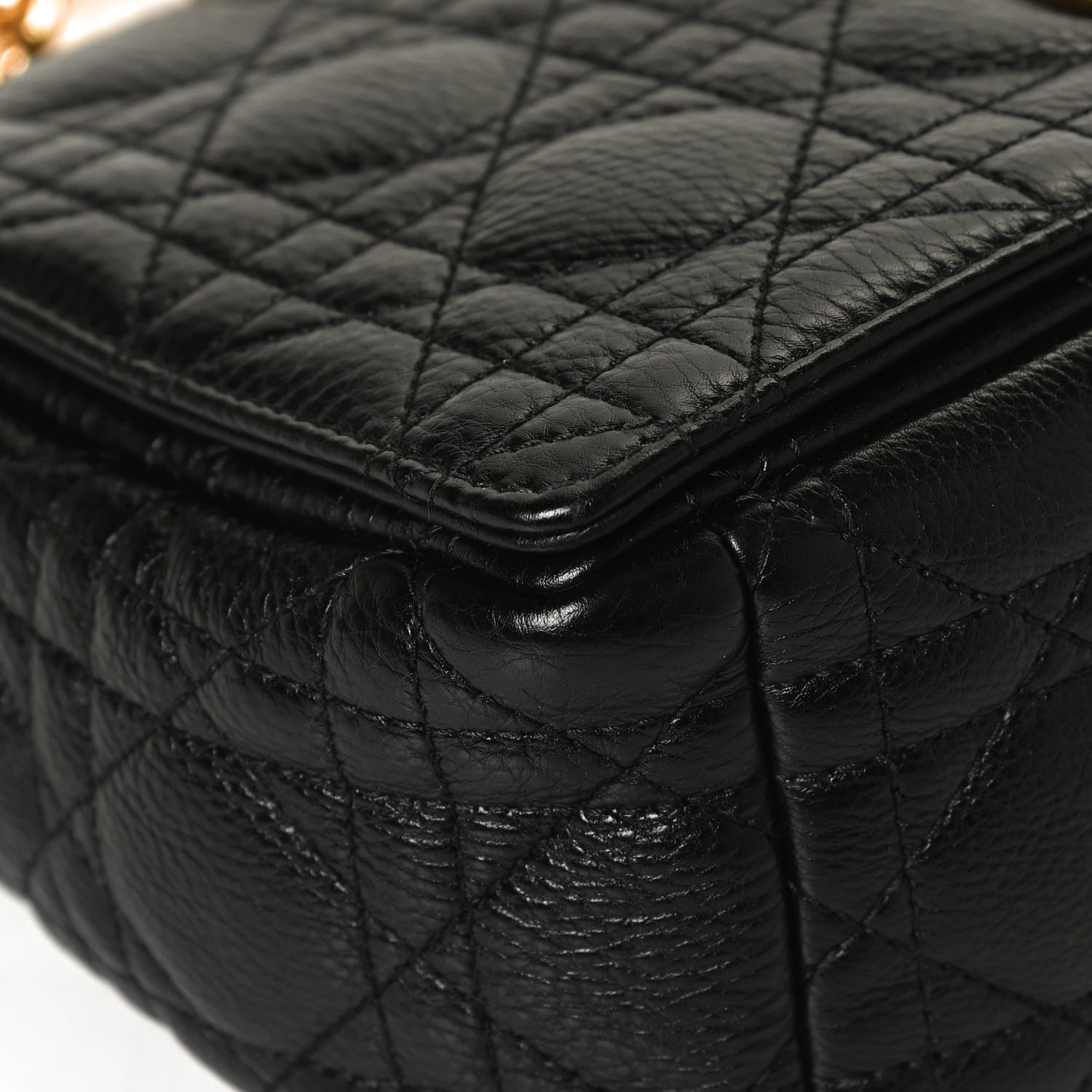 Christian Dior Calfskin Cannage Medium Caro Bag Black 7 of 12
