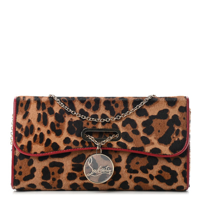 Christian Louboutin Pony Hair Leopard Print Riviera Clutch 1 of 9