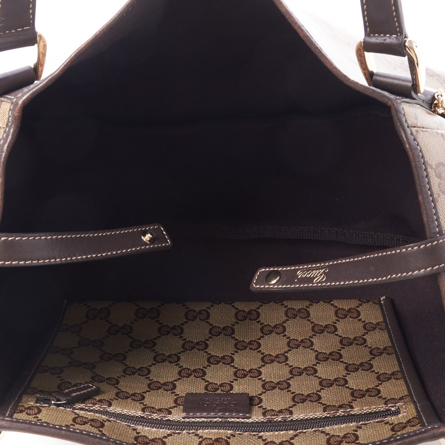 Crystal Monogram Medium Abbey Shoulder Bag Dark Brown