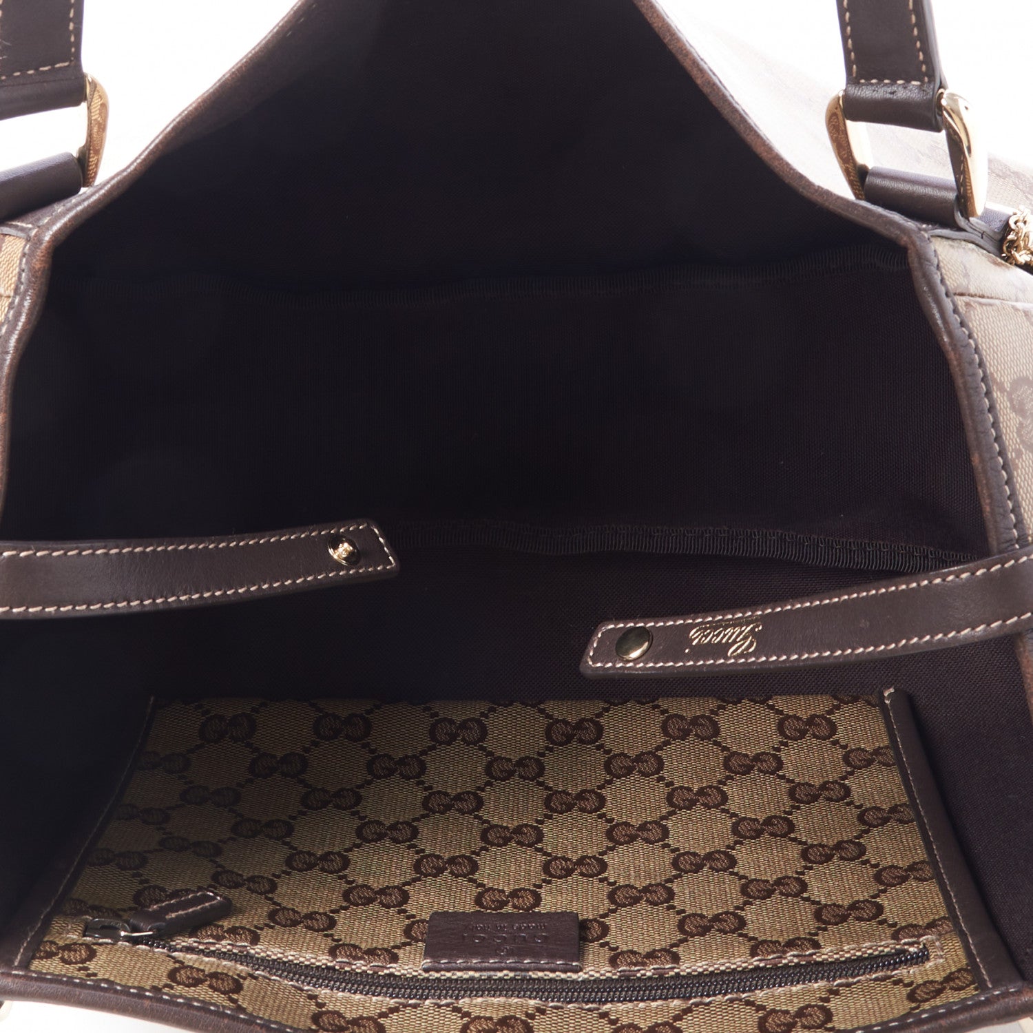 Gucci Crystal Monogram Medium Abbey Shoulder Bag Dark Brown 6 of 8