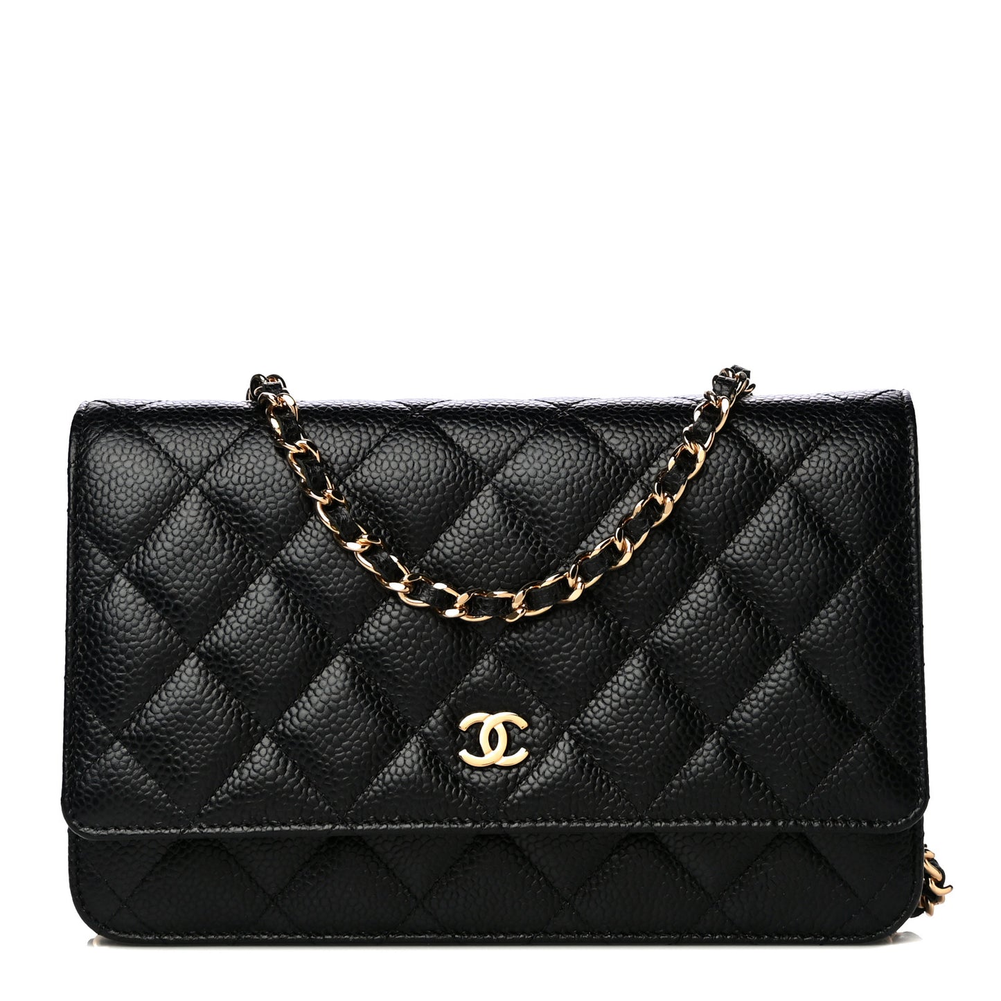 Caviar Quilted Wallet On Chain WOC Black