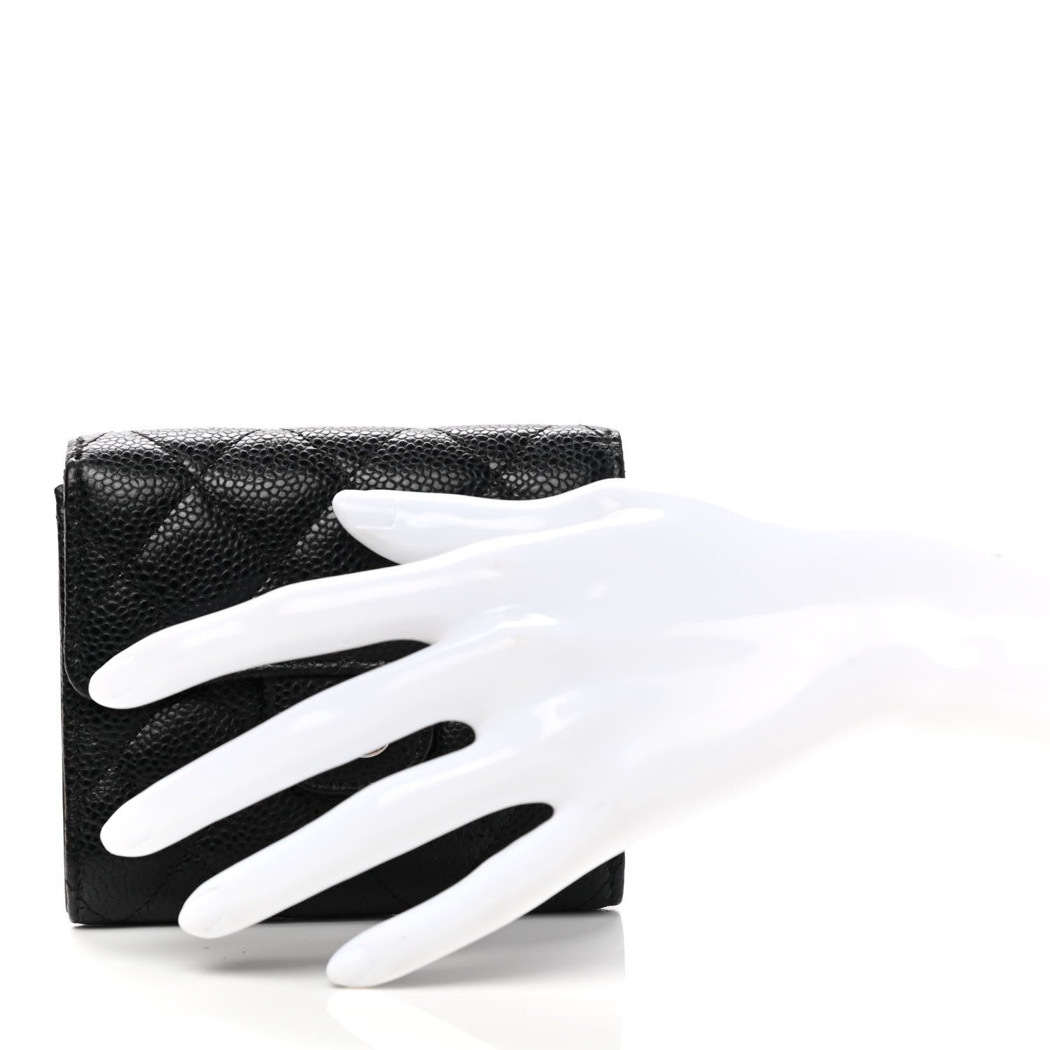 Chanel Caviar Quilted Compact Flap Wallet Black 3 of 9