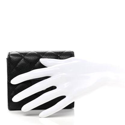 Chanel Caviar Quilted Compact Flap Wallet Black 3 of 9