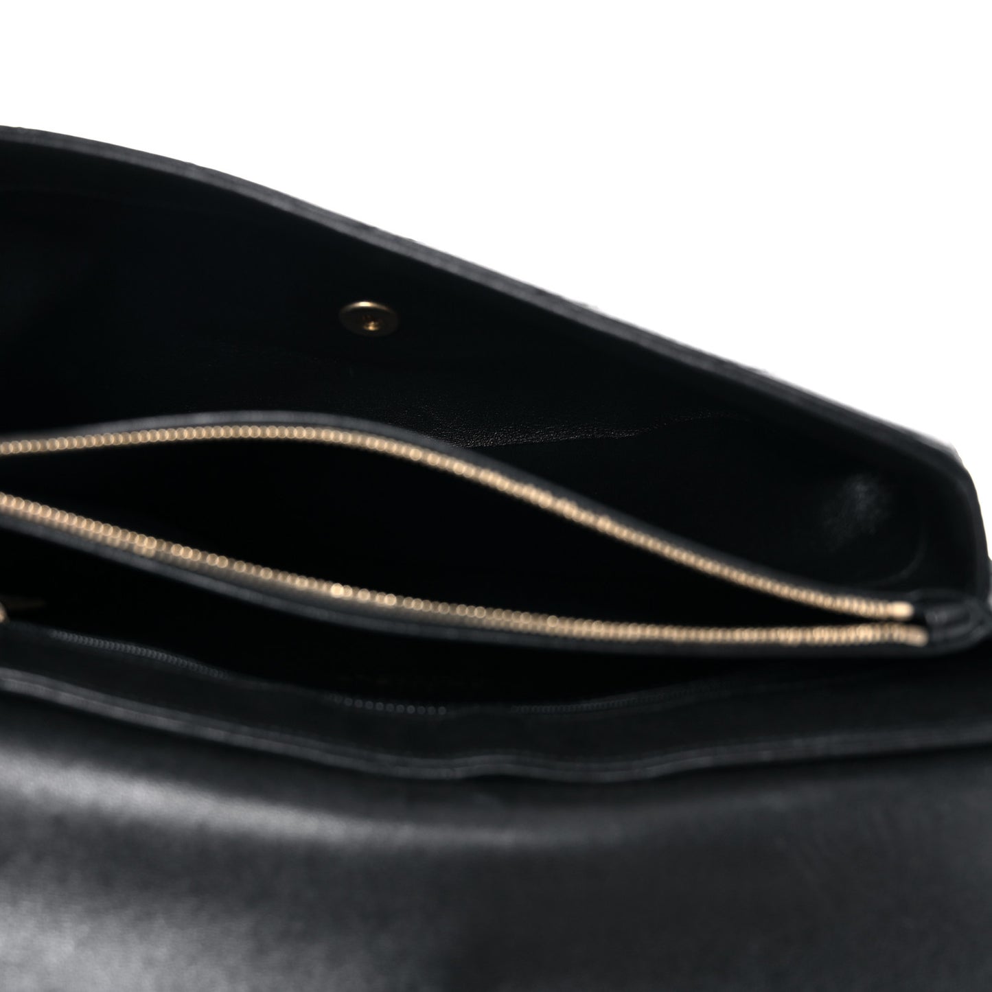 Lambskin Chevron Quilted Envelope Clutch Black
