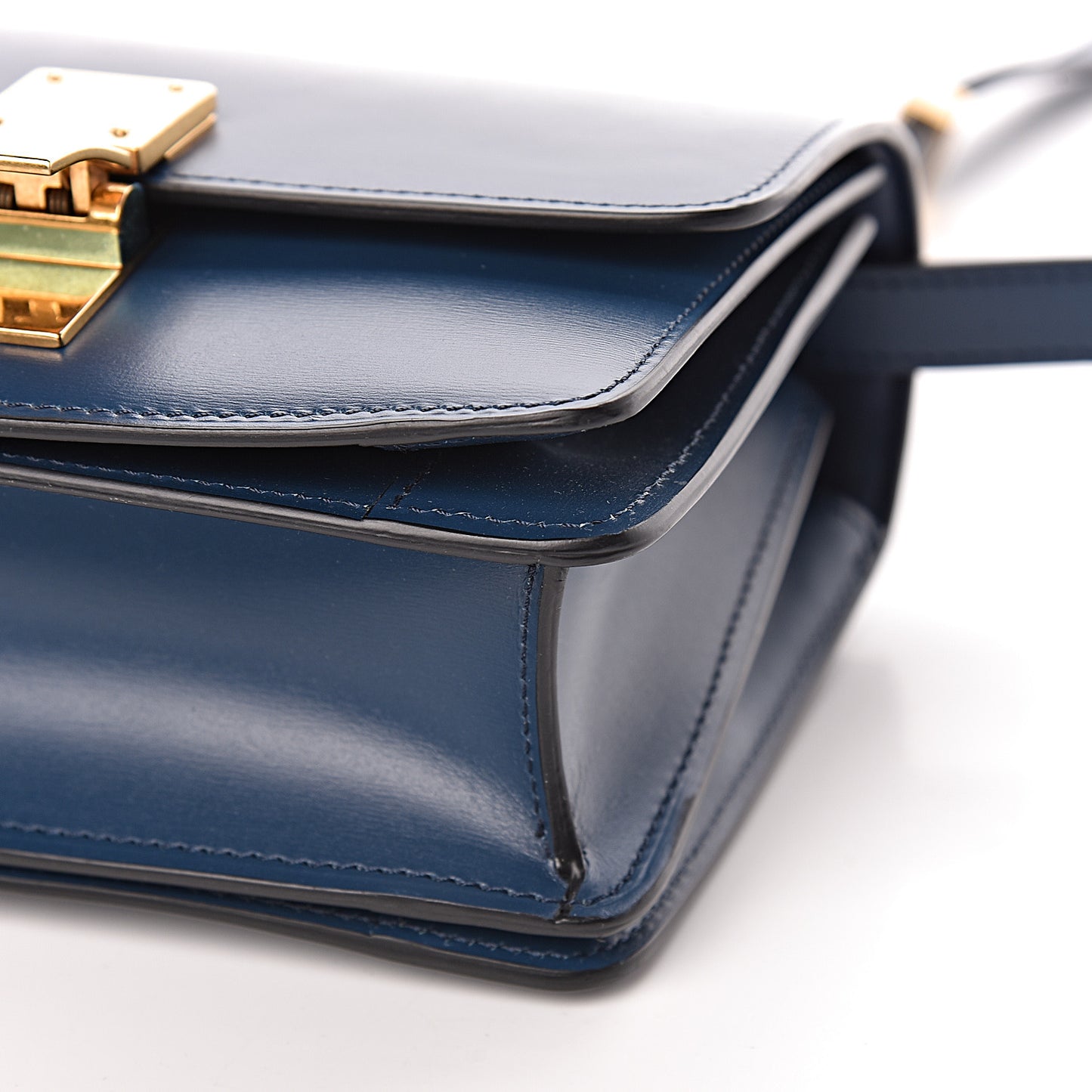 Smooth Calfskin Small Classic Box Flap Bag Metallic Blue