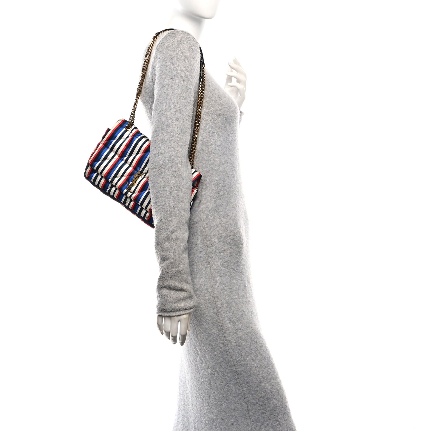 Silk Striped Monogram Medium Jamie Blue Multicolor