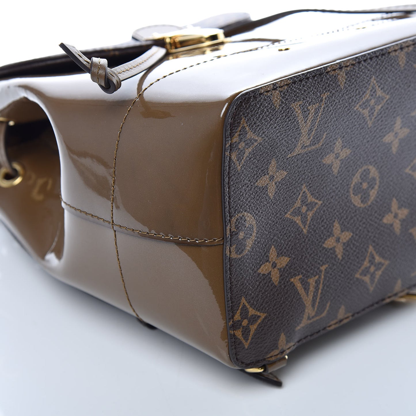 Patent Monogram Hot Springs Backpack Vert Bronze