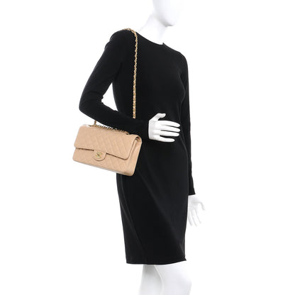 Chanel Caviar Quilted Medium Double Flap Beige Clair 10 of 10