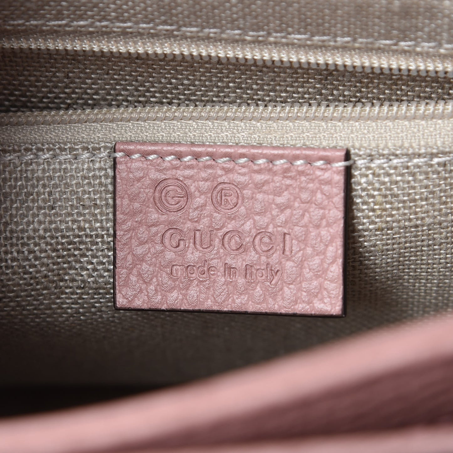 Dollar Calfskin Interlocking G Top Handle Shoulder Bag Soft Pink