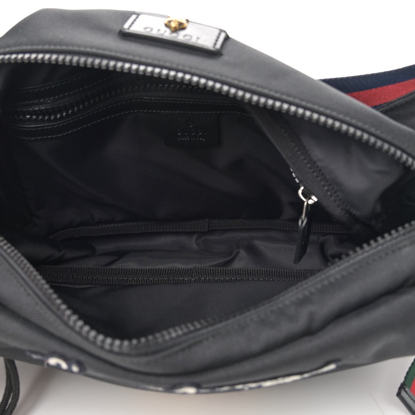 Techno Canvas Web L'Aveugle Par Amour Embroidered Belt Bag Black