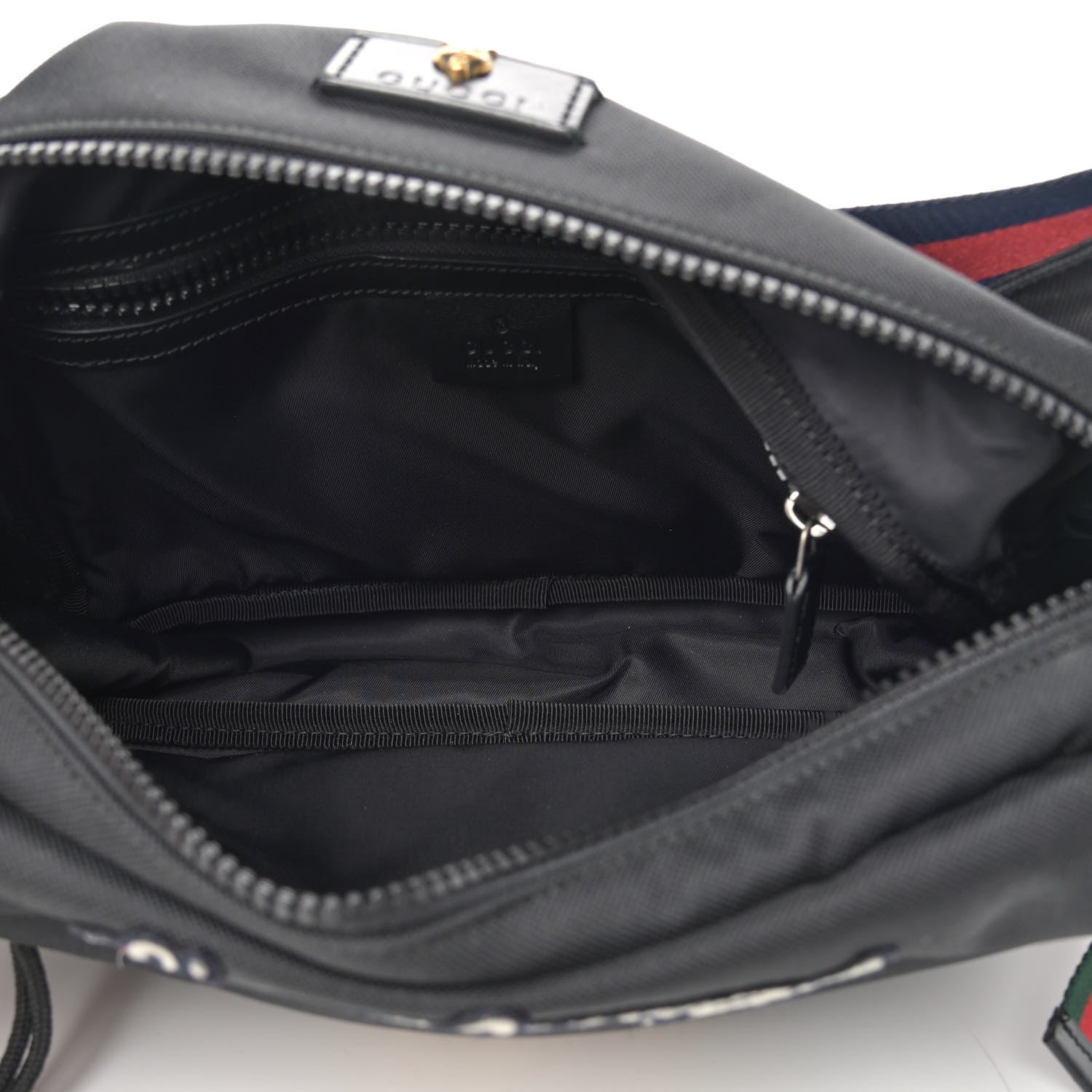 Gucci Techno Canvas Web L'Aveugle Par Amour Embroidered Belt Bag Black 5 of 13