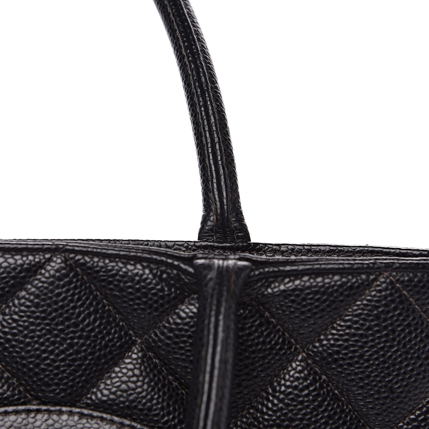Caviar Quilted Medallion Tote Black