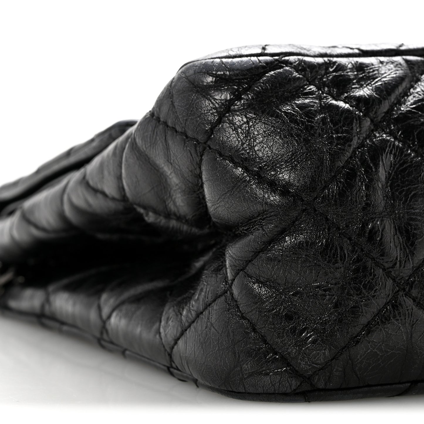 Metallic Aged Calfskin Quilted 2.55 Reissue 227 Flap So Black