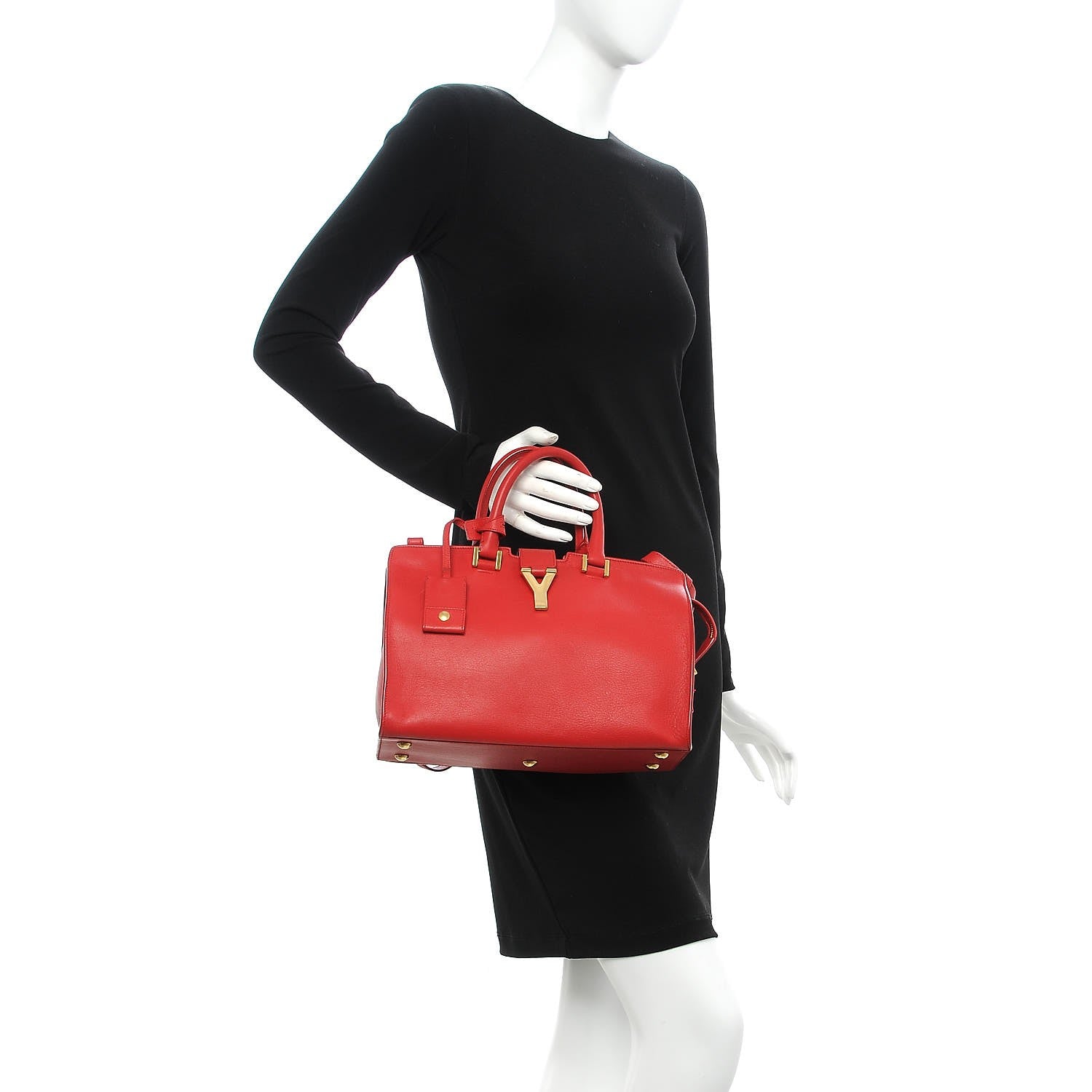 Saint Laurent Calfskin Small Classic Y Cabas Red 3 of 10
