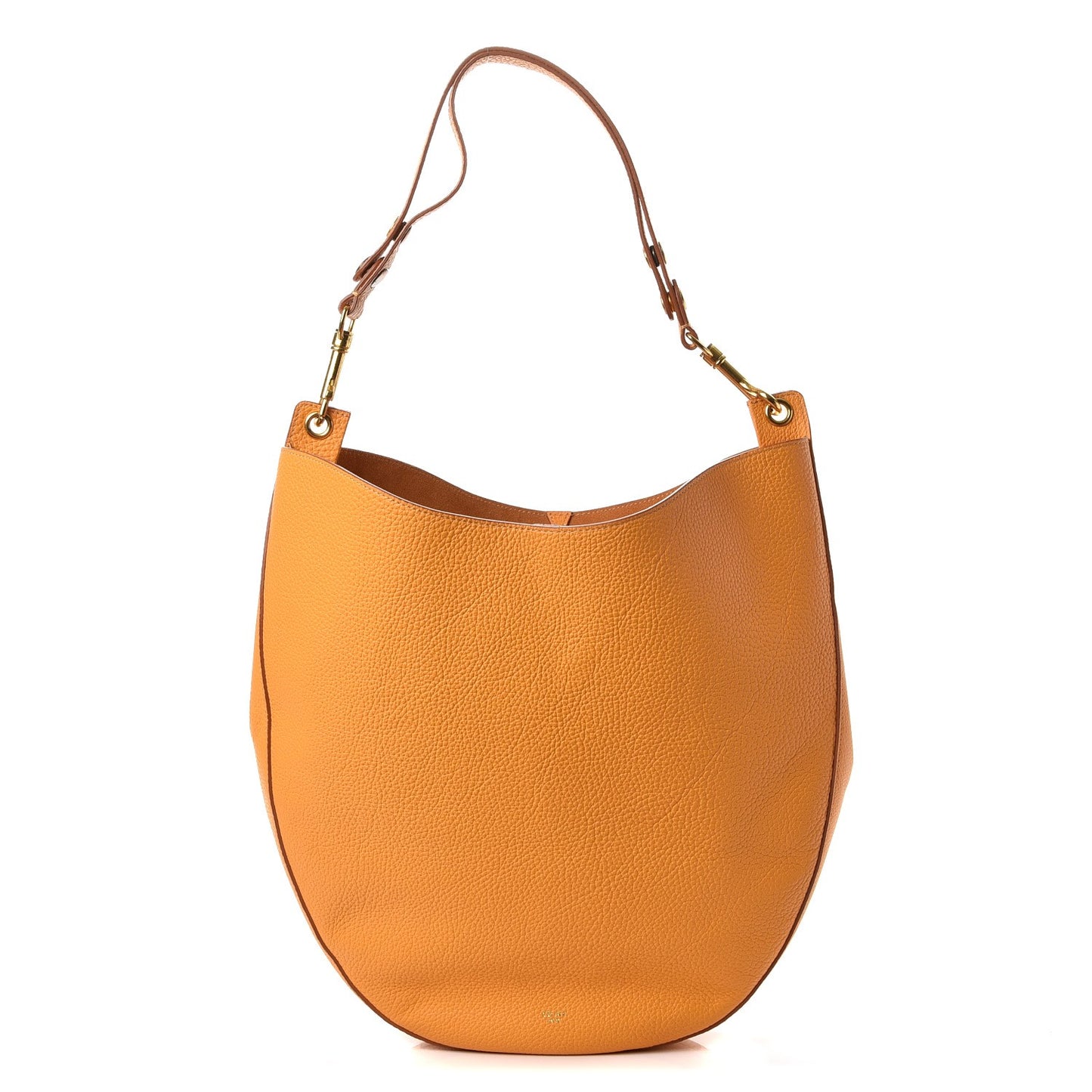 Crisped Calfskin Medium Hobo Saffron
