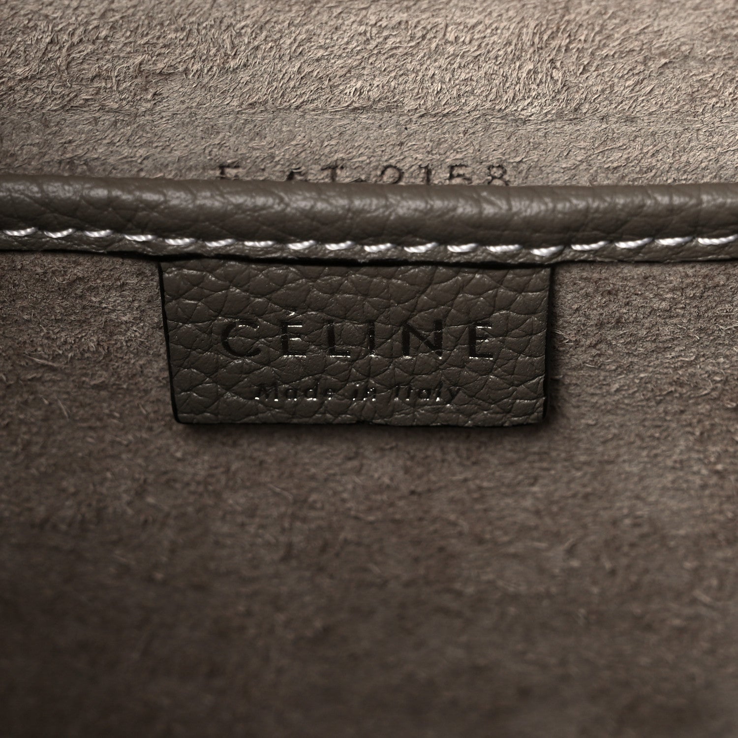 Celine Drummed Calfskin Nano Luggage Souris 6 of 10