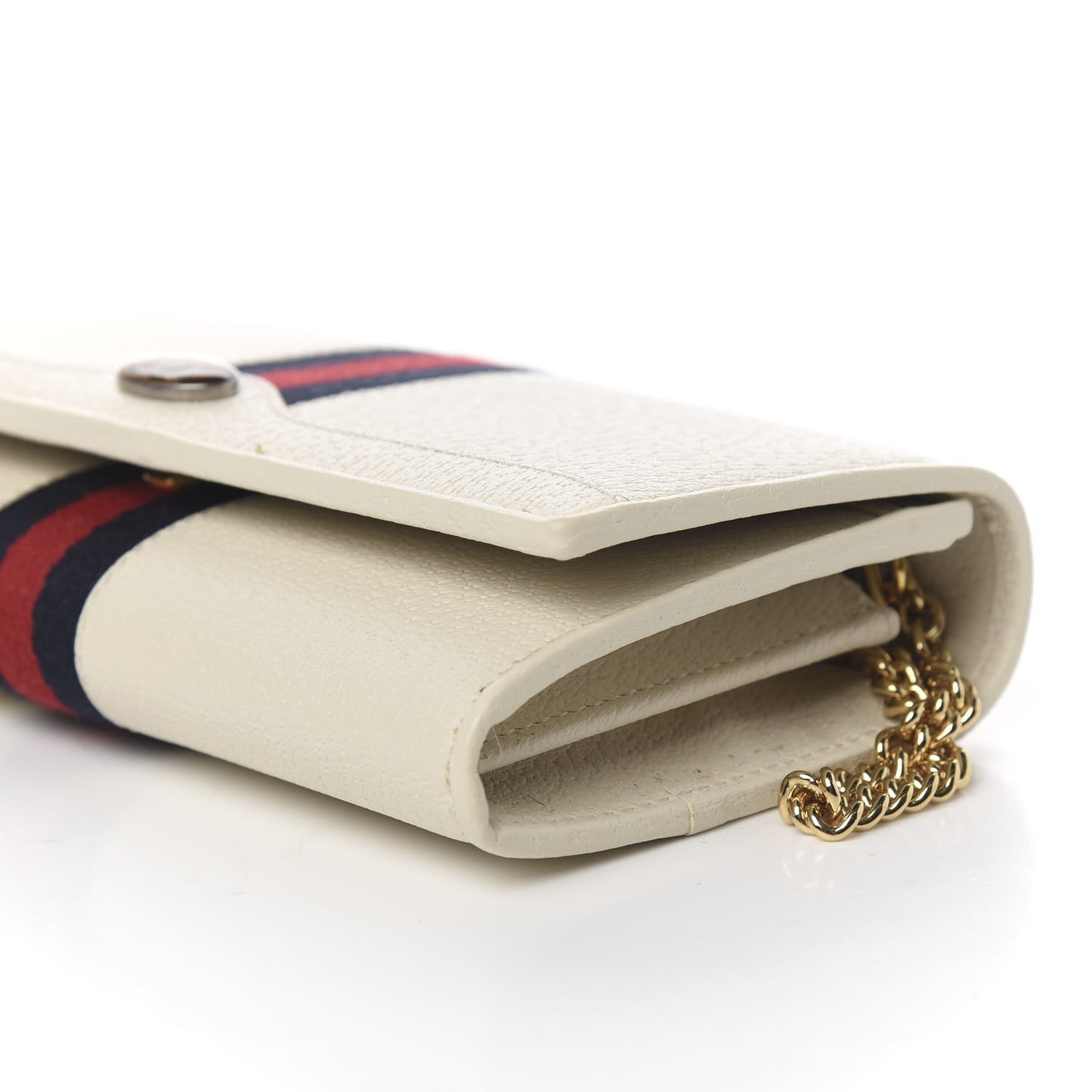 Textured Calfskin Web Ophidia Wallet On Chain Mystic White