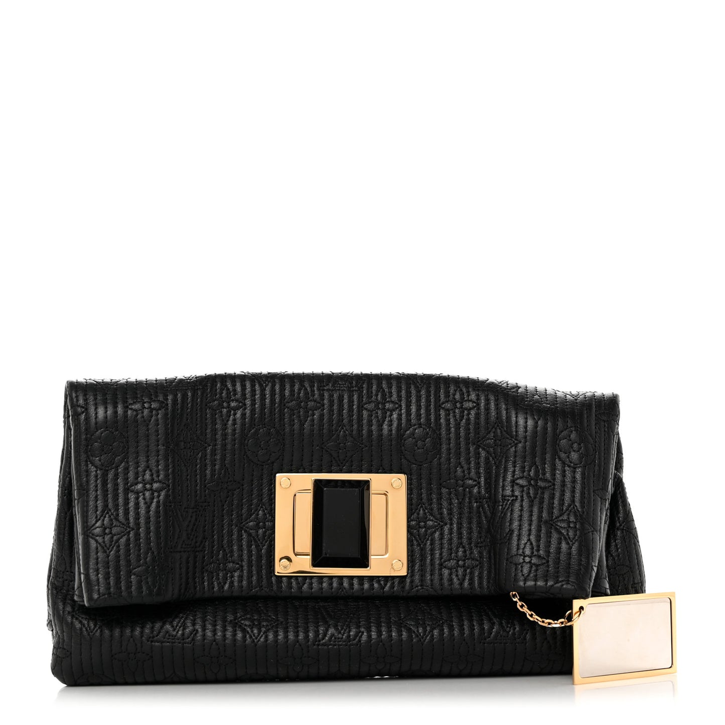 Calfskin Quilted Monogram Altair Clutch Black