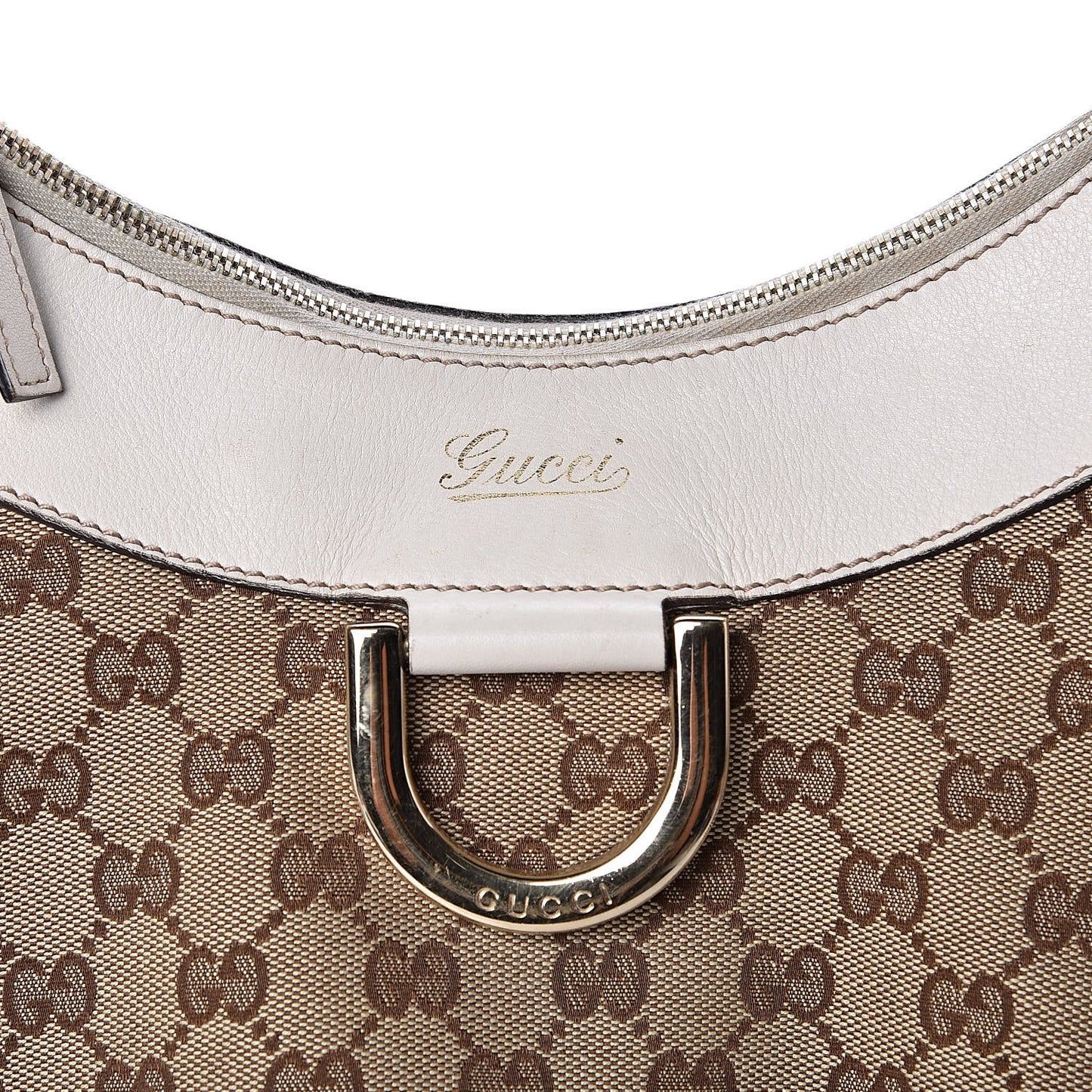 Monogram Large D Gold Hobo Off White