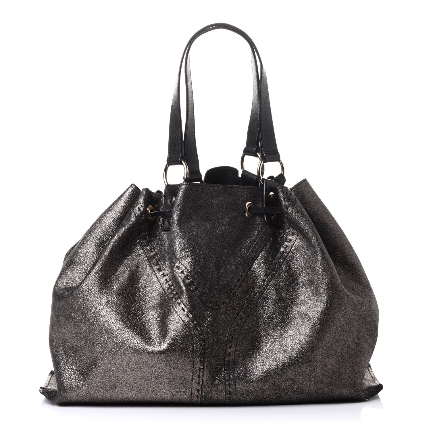 Saint Laurent Calfskin Reversible Double Sac Y Tote Gold Brown 1 of 7