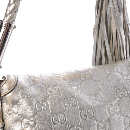 Gucci Guccissima Small Britt Tassel Shoulder Bag Silver 14 of 18