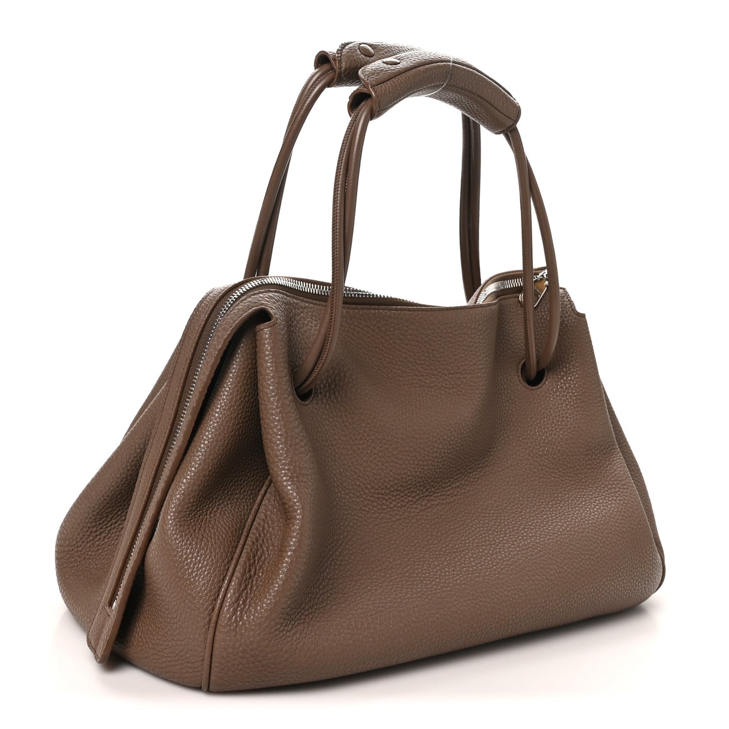 Supple Grained Calfskin Large Madrid Bag  Taupe