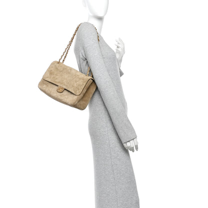 Chanel Suede Calfskin Small Souplissimo Maxi Flap Dark Beige 2 of 11
